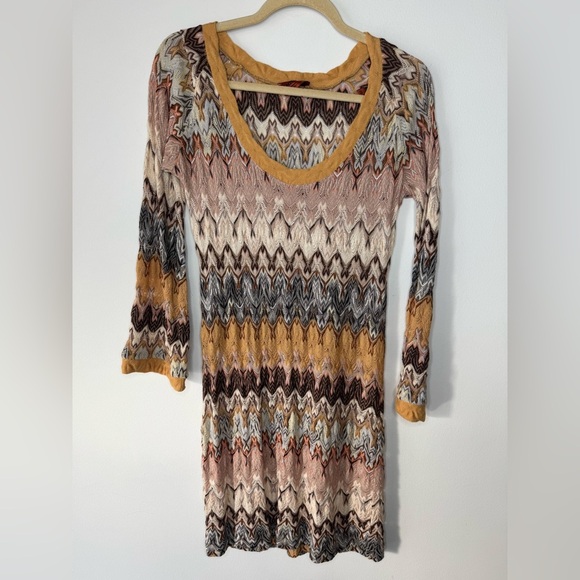 Vintage Missoni Knit Chevron Dress with Scarf and Lining - size IT 42 / US 6 - Picture 13 of 17